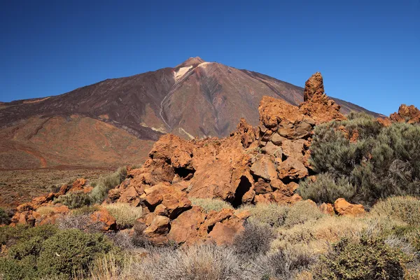 Θέα βουνό teide ηφαίστειο, στο εθνικό πάρκο teide — Φωτογραφία Αρχείου