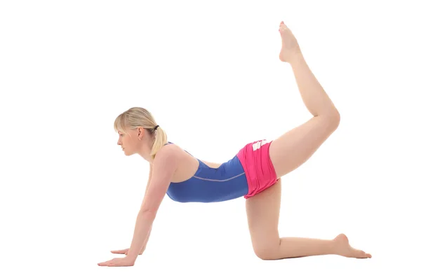 Young flexible girl doing yoga — Stock Photo, Image