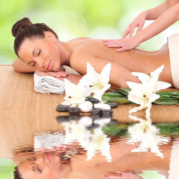 Young girl in spa salon