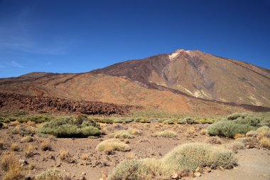 Teide Dağı ve kaya oluşumu. Tenerife. Volkan.