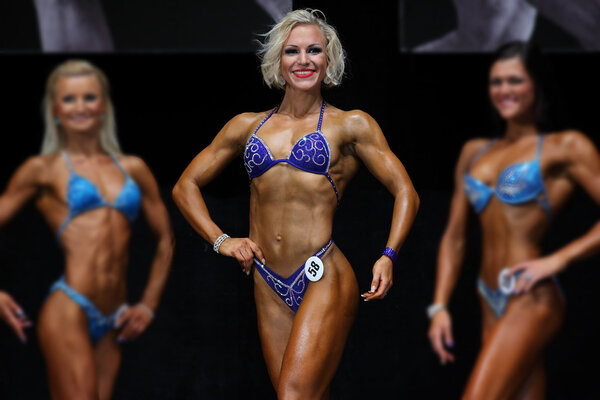 woman fitness competition scene