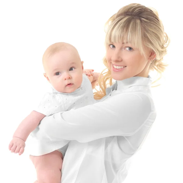 Happy mother holding her baby — Stock Photo, Image