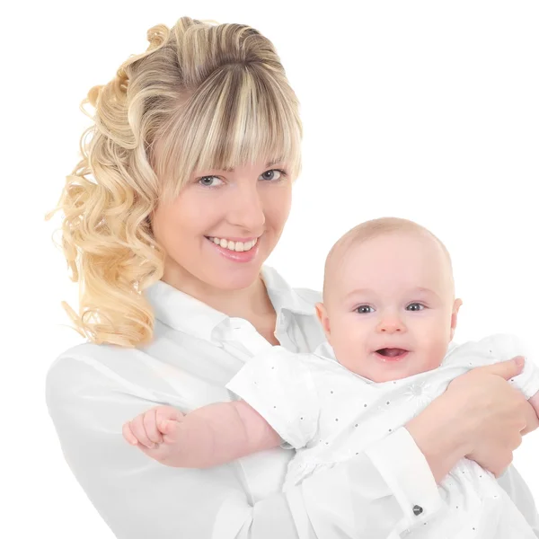 Happy mother holding her baby — Stock Photo, Image