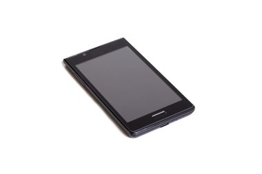 Beyaz arkaplanda akıllı telefon izole edildi