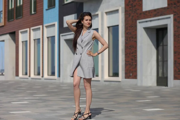 Jong Slank Mode Model Straat — Stockfoto