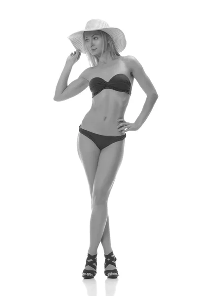 Kobieta Idealnym Ciałem Sportowca Bikini Fitness — Zdjęcie stockowe