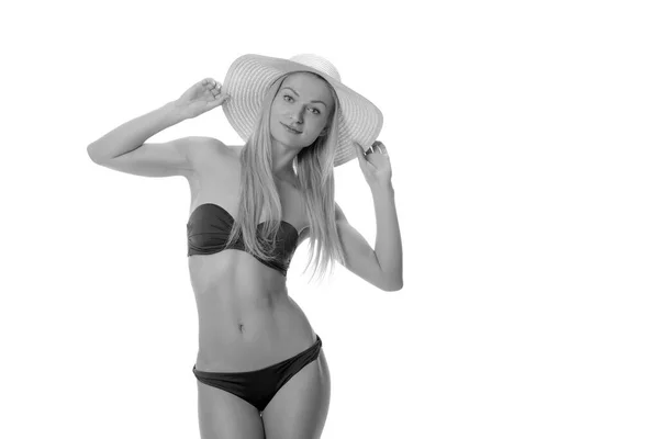 Vrouw Met Een Perfect Atletisch Lichaam Fitness Bikini — Stockfoto