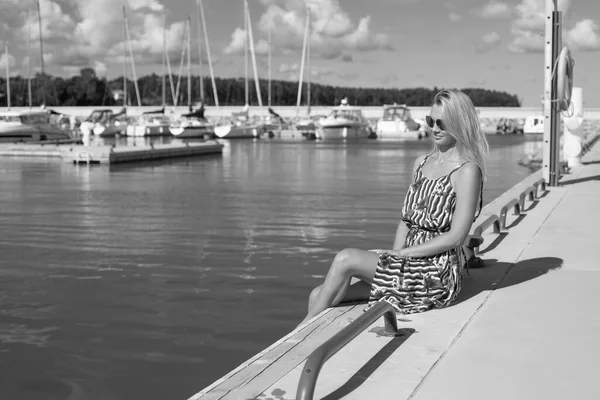 Woman Dress Yachts — Stock Photo, Image