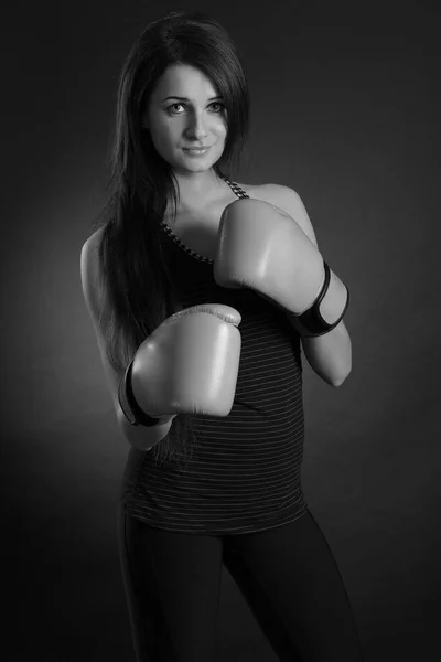 Young Pretty Boxer Woman — Stock Photo, Image