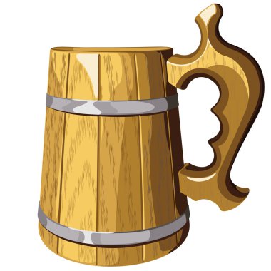 ahşap bira kupa vector.no mash, hiçbir gradyan