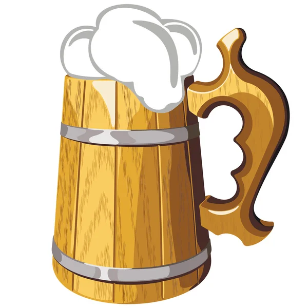 Beer mug with beer — Stock Vector