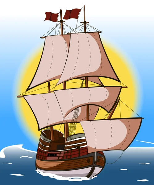 Вітрильне судно — стоковий вектор