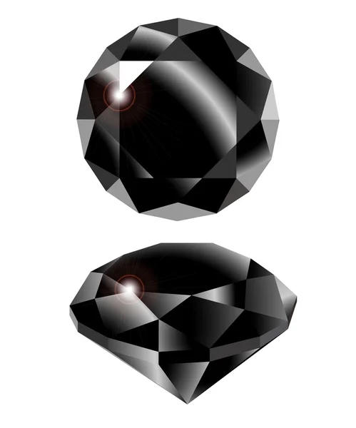 Vector diamante negro — Vector de stock