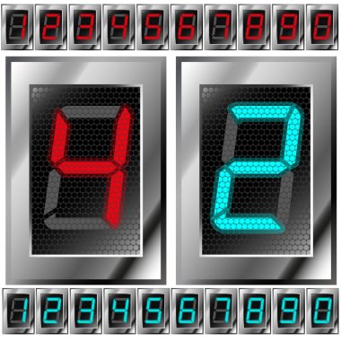 Set of electronic digits clipart