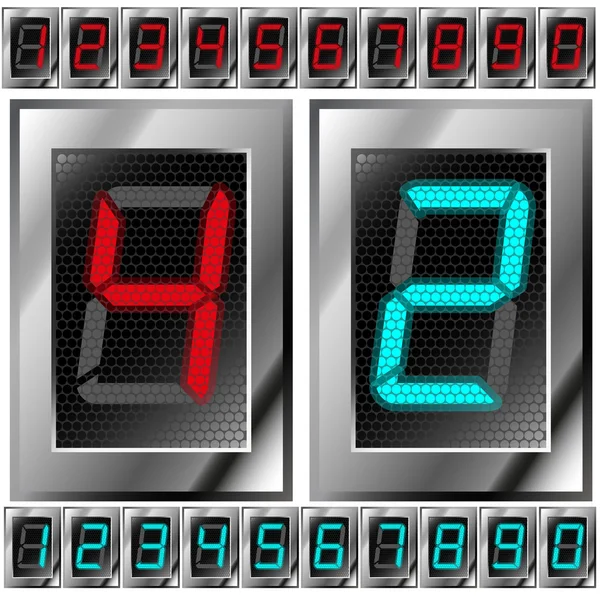 Set of electronic digits — Stock Vector