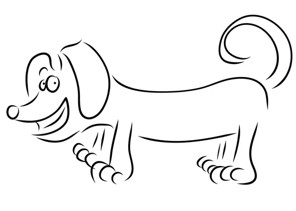 Cão dachshund — Vetor de Stock