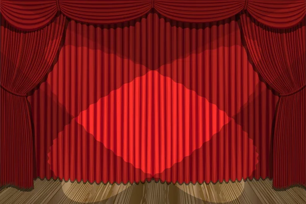 Red drapes — Stock Vector