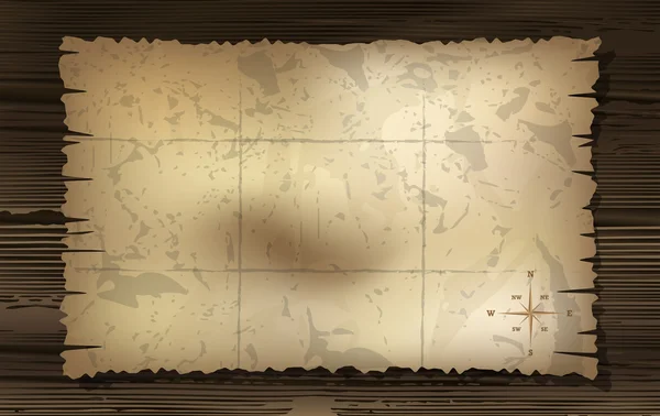 Карта старих скарбів з фоном компаса — стоковий вектор
