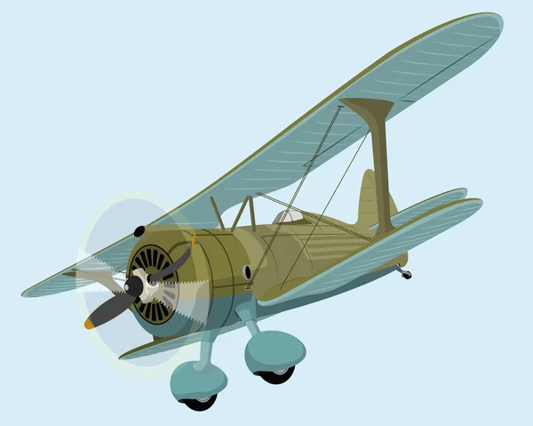 Le vieil avion biplan — Image vectorielle