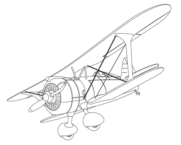Vliegtuig tekening — Stockvector