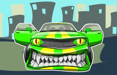Angry car clipart