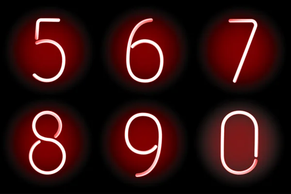 Neon numbers. Vector. — Stock Vector