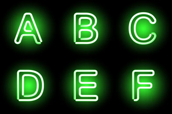 Neon-Alphabet — Stockvektor
