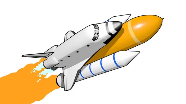 Flat style rocket — Stock Photo, Image