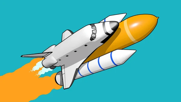 Flat style rocket — Stock Photo, Image