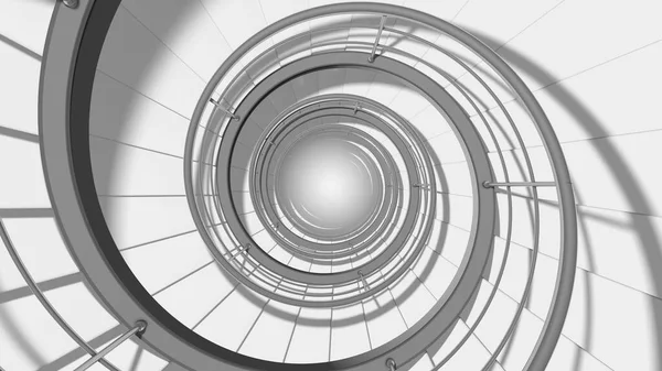 끝없는 나선 계단. 3D 렌더링 — 스톡 사진