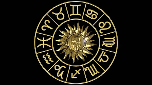 Horoscope wheel Zodiacal circle — Stock Photo, Image