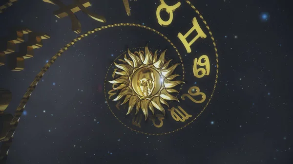 Horoskop koło Zodiacal — Zdjęcie stockowe