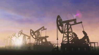 Çalışan yağ pompasının silueti. 3 Boyutlu Hazırlama