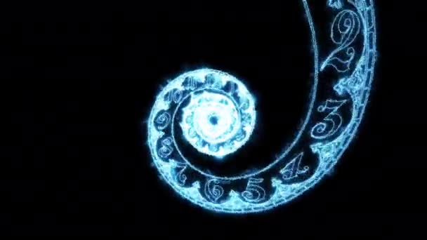 Класичний спіральний електричний блискавка циферблат нескінченний. 3D візуалізація — стокове відео