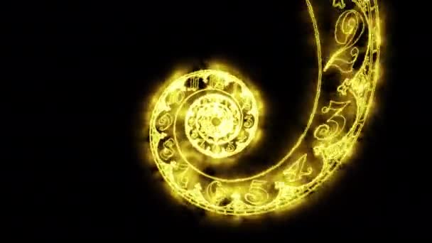 Klasik spiral yangın kadranı sonsuzdur. 3B görüntüleme — Stok video
