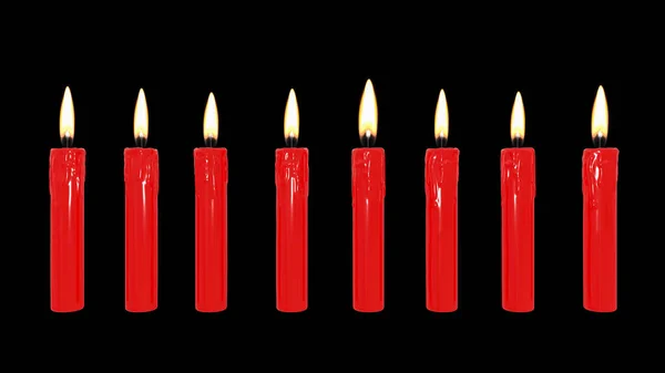 Burning red candles. 3D render — Stock Photo, Image