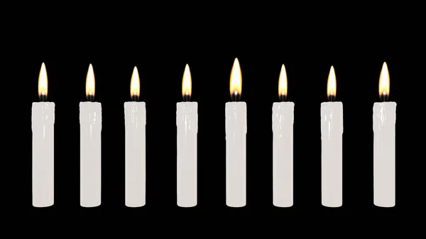 Burning white candles. 3D render — Stock Photo, Image