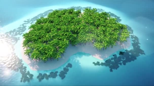 Zbor deasupra insulei. Redare 3D — Videoclip de stoc