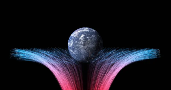 Planet earth in space. 3D render — ストック写真