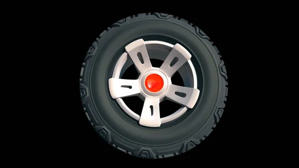 Tyre Wheels Render Dark Background — Stockfoto