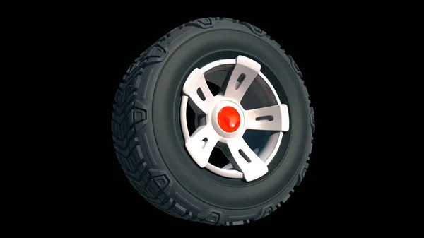 Tyre Wheels Render Dark Background — Stock Fotó