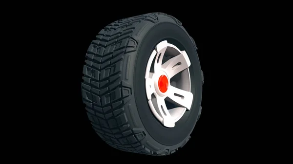 Tyre Wheels Render Dark Background — 스톡 사진