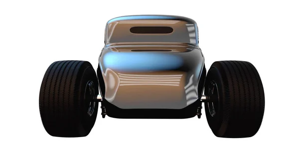 Hot Rod Black White Background Render Rechtenvrije Stockfoto's