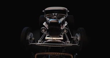 Arka planda Hot Rod siyahı. 3 Boyutlu Hazırlama.