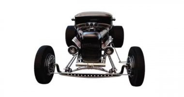Hot rod black on white background. 3D render.