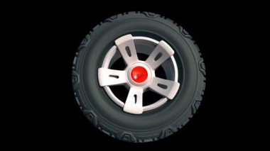 Tyre wheels 3D render on dark background