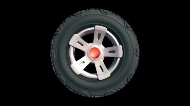 Tyre wheels 3D render on dark background