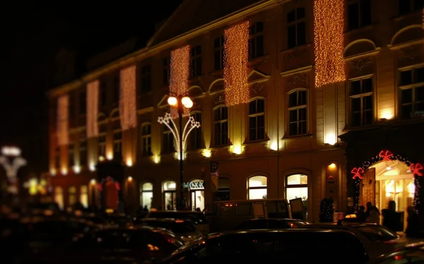 Notte strada di Natale — Foto Stock