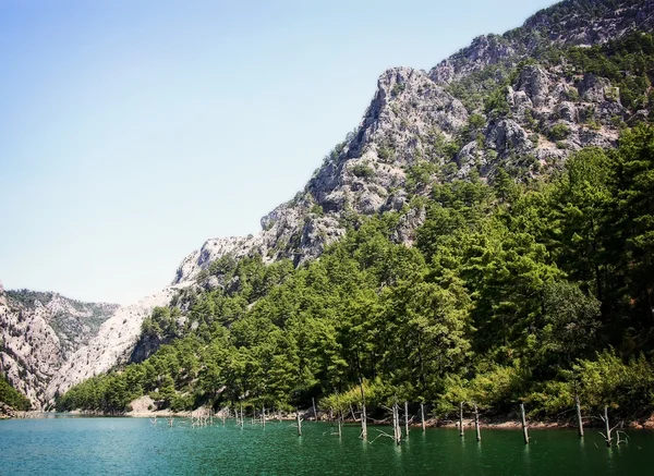 Deniz peyzaj, dağlar, Yunanistan