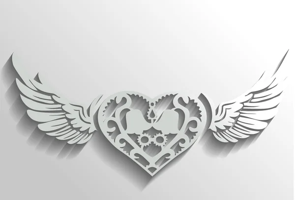 Heart and wings — Stock Vector